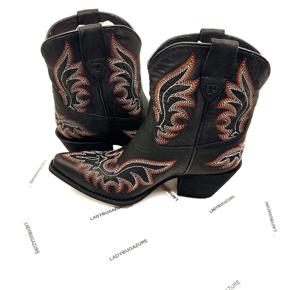 🔥 NWOB ARIAT Chandler LXE Spade Women’s SnipToe Black Boots Size 7 - Picture 6 of 15